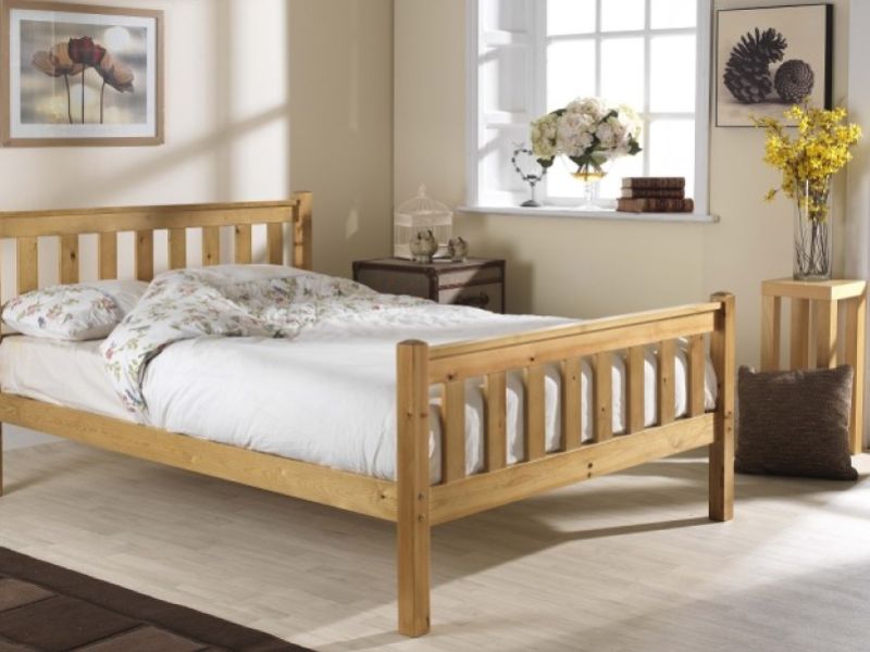 Friendship Mill Shaker High Foot End 4ft6 Double Pine Wooden Bed Frame