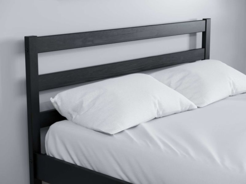 Birlea Luka 4ft6 Double Black Pine Wooden Bed Frame