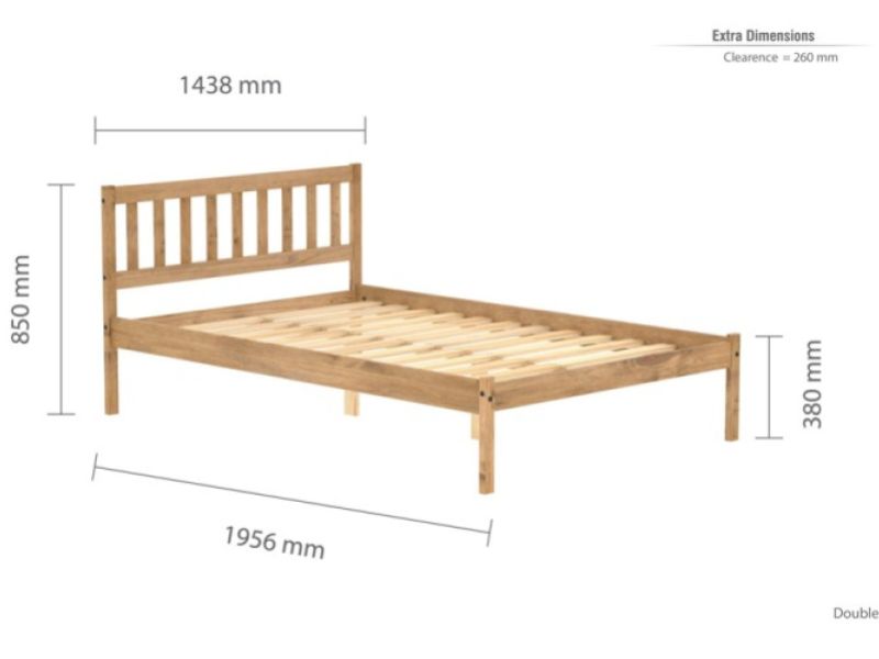 Birlea Lisbon 4ft6 Double Pine Wooden Bed Frame