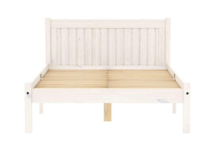 Birlea Rio 4ft Small Double White Washed Pine Wooden Bed Frame