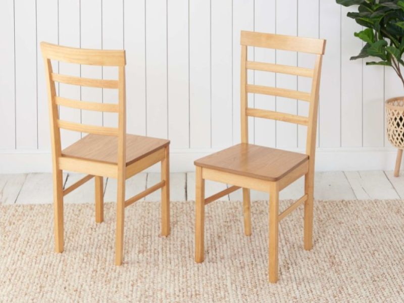 Birlea Pair Of Upton Dining Chairs In An Oak Finish