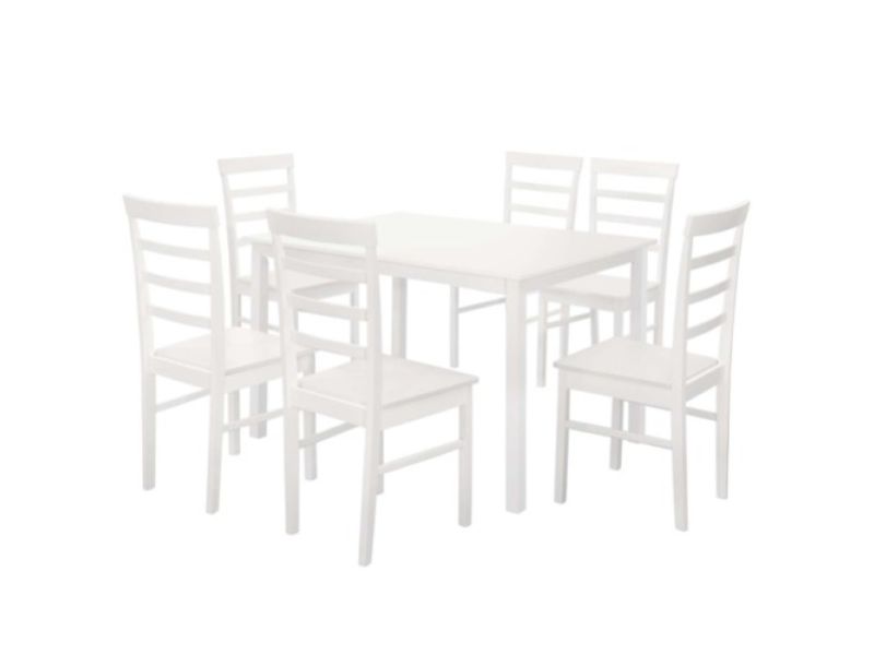 Birlea Cottesmore Rectangular Dining Set With 6 Upton Chairs In White