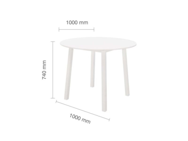 Birlea Pickworth Round Dining Table In White