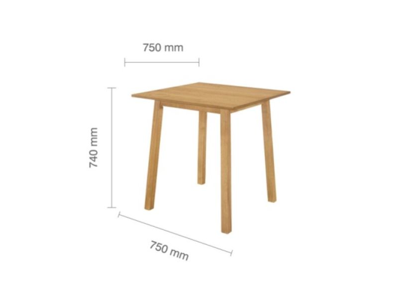 Birlea Stonesby Square Dining Table In Oak