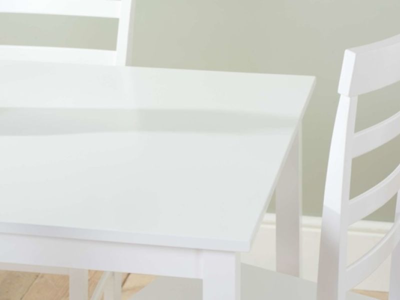 Birlea Stonesby Square Dining Set With 4 Upton Chairs In White