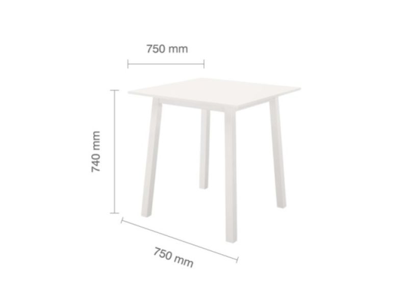 Birlea Stonesby Square Dining Table In White