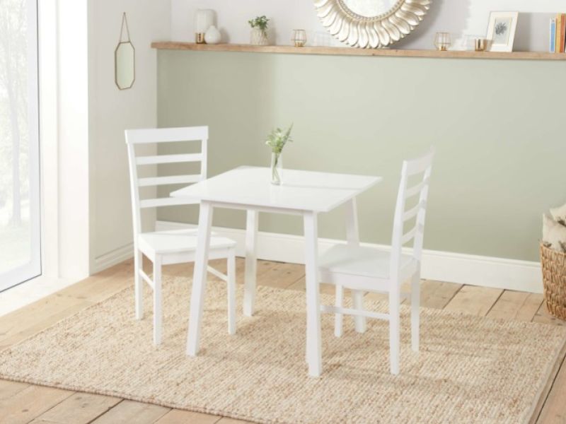 Birlea Stonesby Square Dining Set With 2 Upton Chairs In White