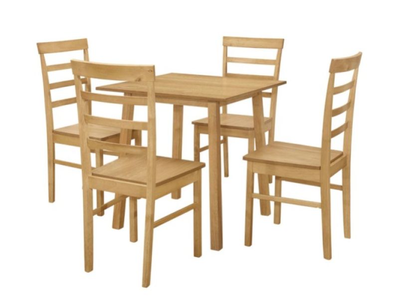 Birlea Stonesby Square Dining Set With 4 Upton Chairs In Oak