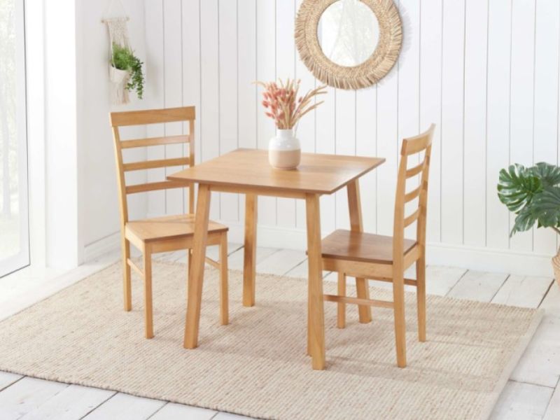 Birlea Stonesby Square Dining Set With 2 Upton Chairs In Oak