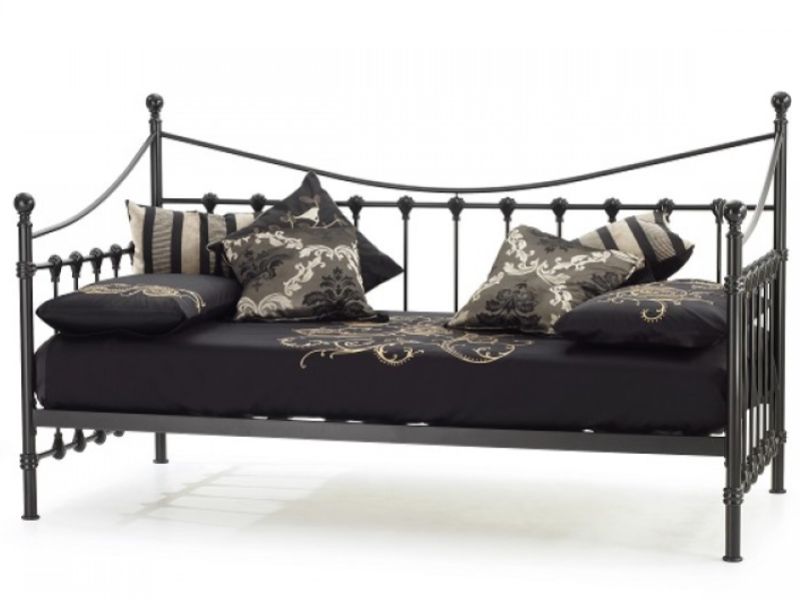 Serene Marseilles 3ft Single Black Metal Day Bed Frame
