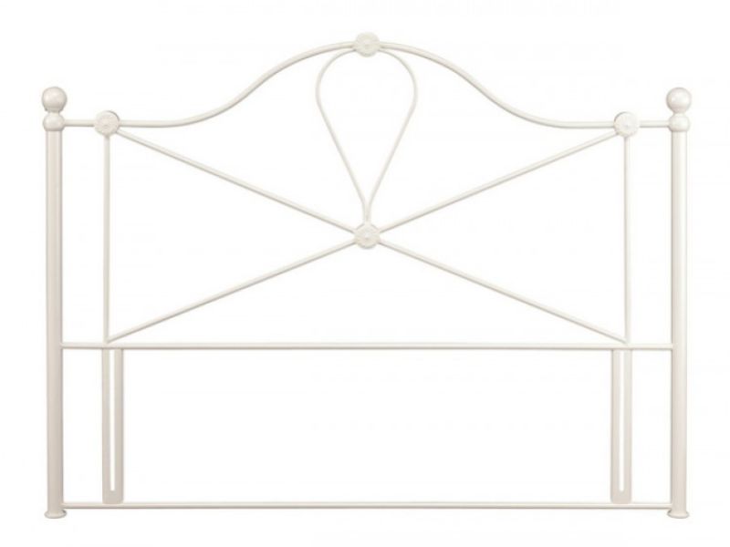 Serene Lyon 5ft Kingsize Ivory Gloss Metal Headboard