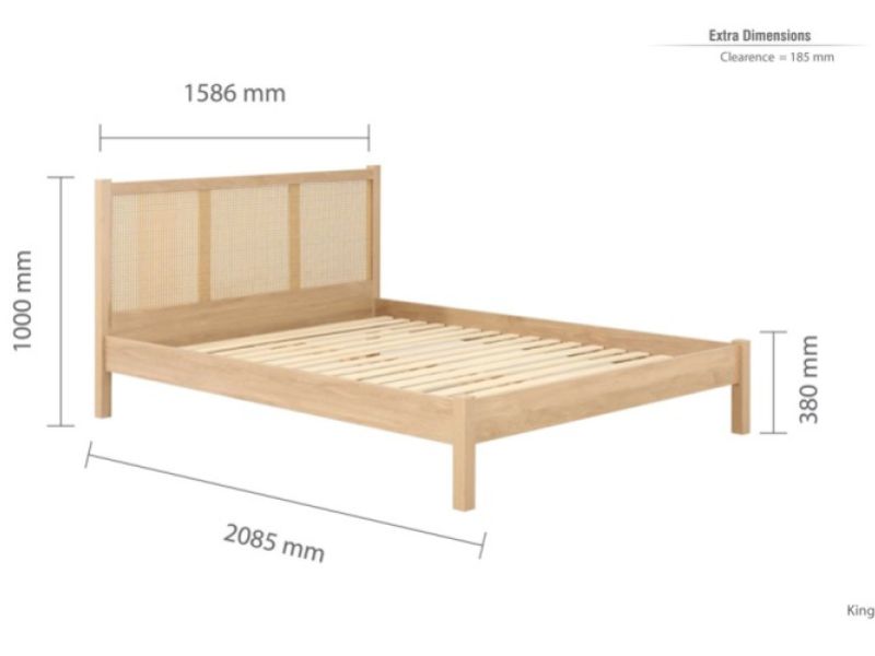 Birlea Croxley Rattan And Oak Finish 5ft Kingsize Bed Frame