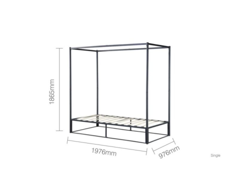Birlea Farringdon 3ft Single Black Metal 4 Poster Bed Frame