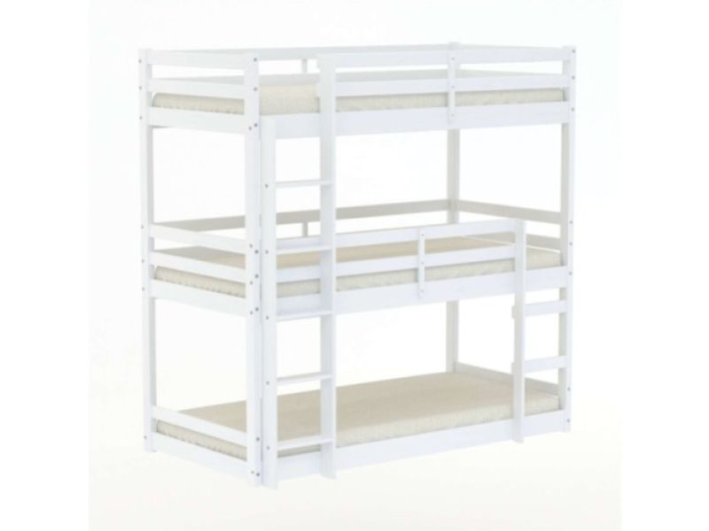 Birlea Tressa 3ft Single White Wooden Triple Bunk Bed