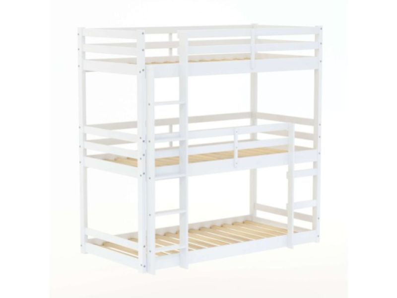 Birlea Tressa 3ft Single White Wooden Triple Bunk Bed