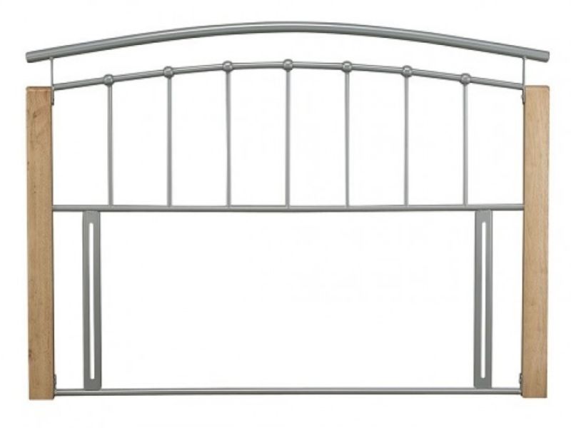 Serene Tetras 4ft Small Double Silver Metal Headboard