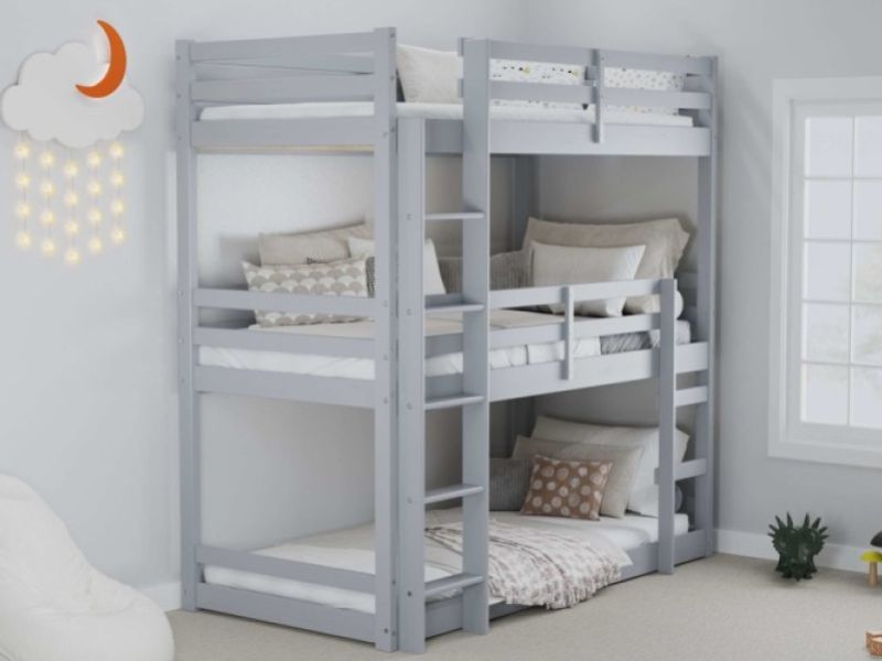 Birlea Tressa 3ft Single Grey Wooden Triple Bunk Bed