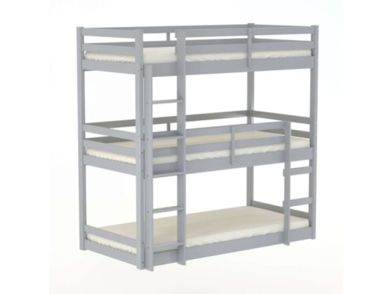 Birlea Tressa 3ft Single Grey Wooden Triple Bunk Bed