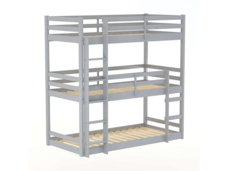 Birlea Tressa 3ft Single Grey Wooden Triple Bunk Bed