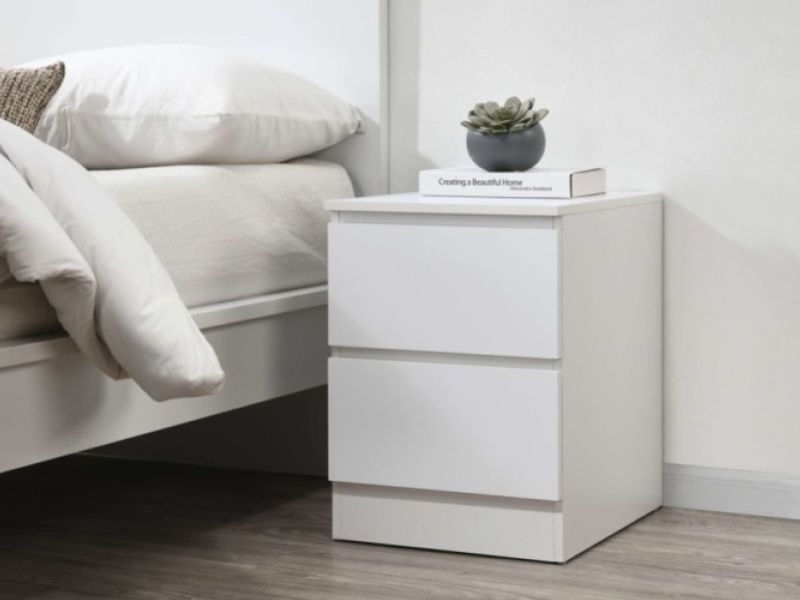 Birlea Oslo White 2 Drawer Bedside