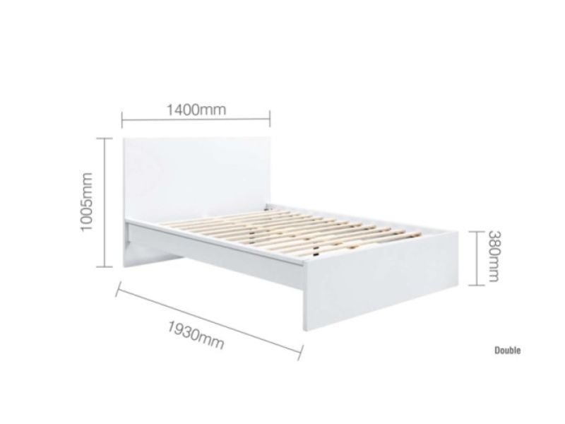 Birlea Oslo White 4ft6 Double Bed Frame