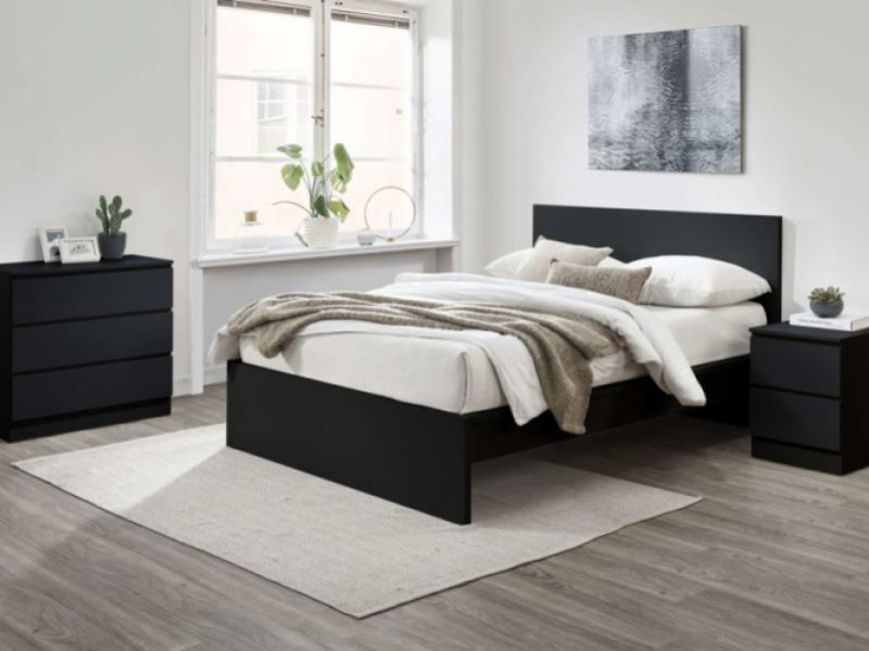 Birlea Oslo Black 2 Drawer Bedside