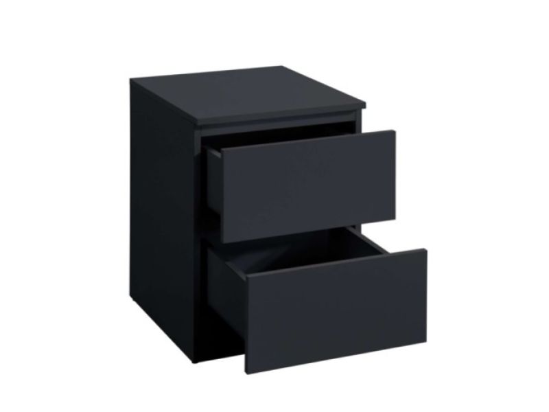 Birlea Oslo Black 2 Drawer Bedside