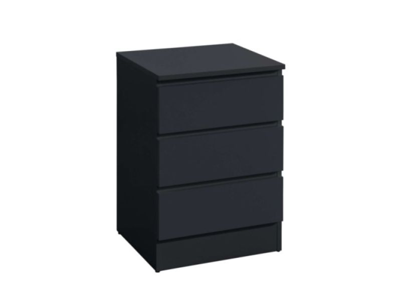 Birlea Oslo Black 3 Drawer Bedside