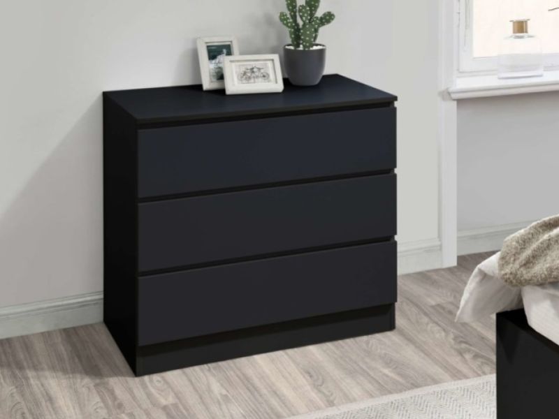 Birlea Oslo Black 3 Drawer Chest