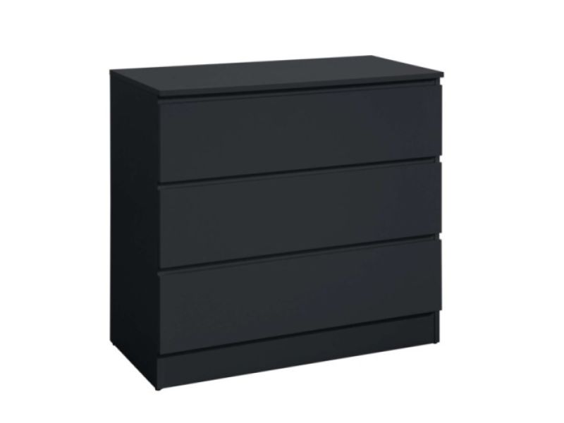 Birlea Oslo Black 3 Drawer Chest