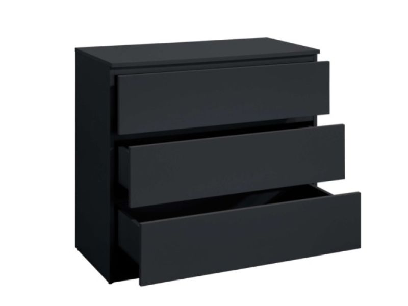 Birlea Oslo Black 3 Drawer Chest