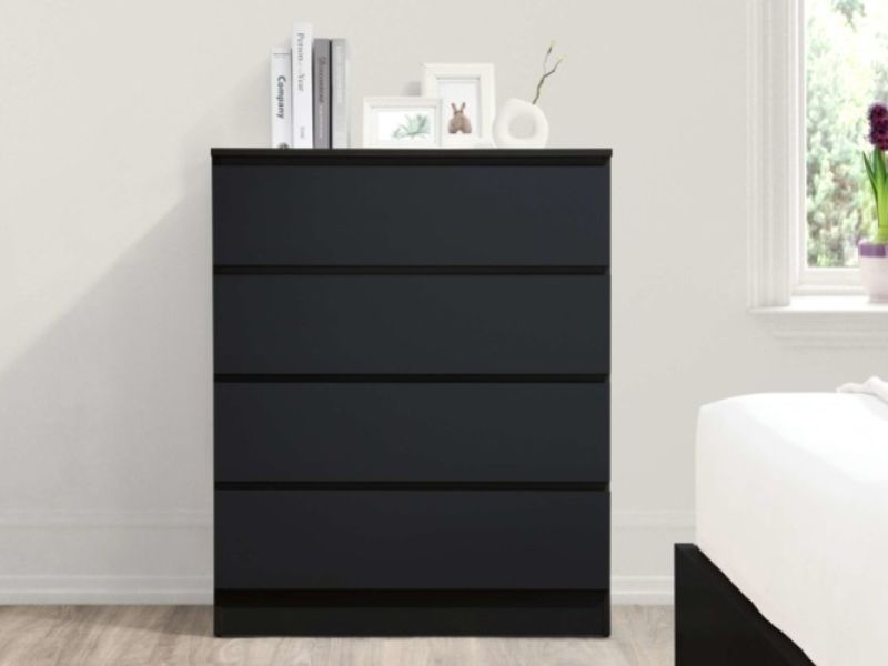 Birlea Oslo Black 4 Drawer Chest