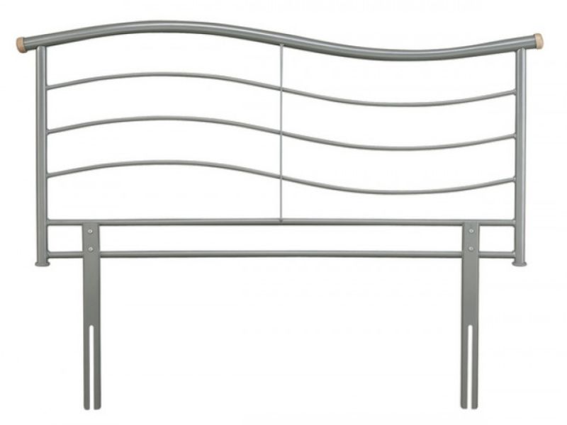 Serene Waverly 4ft6 Double Silver Metal Headboard