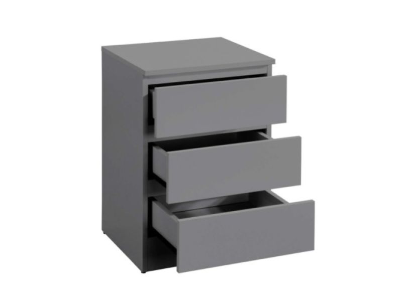 Birlea Oslo Grey 3 Drawer Bedside