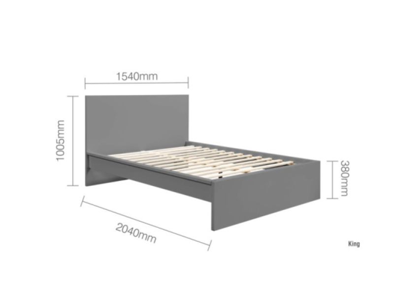 Birlea Oslo Grey 5ft Kingsize Bed Frame