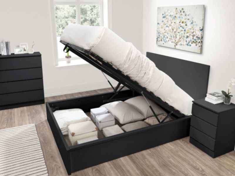 Birlea Oslo Black 5ft Kingsize Ottoman Bed Frame