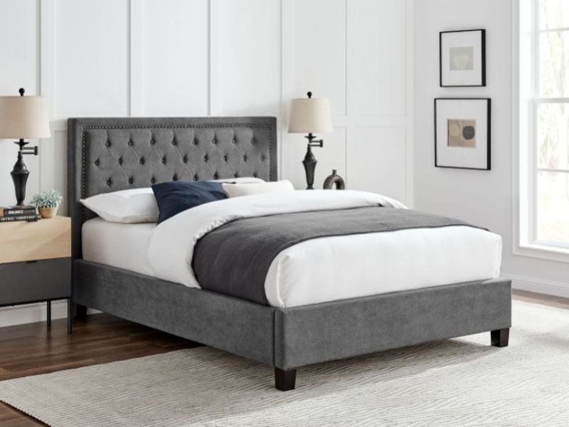 Limelight Rhea 4ft6 Double Dark Grey Fabric Bed Frame