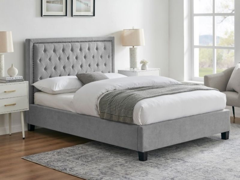 Limelight Rhea 4ft6 Double Light Grey Fabric Bed Frame