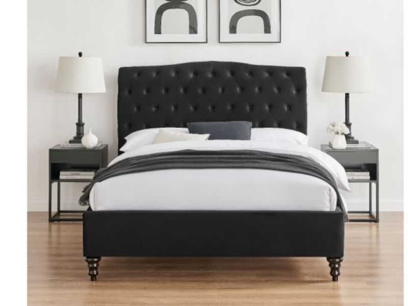 Limelight Rosa 5ft Kingsize Black Velvet Fabric Bed Frame