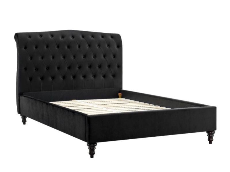 Limelight Rosa 4ft6 Double Black Velvet Fabric Bed Frame