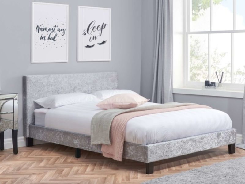 Birlea Berlin 5ft Kingsize Steel Crushed Velvet Fabric Bed Frame