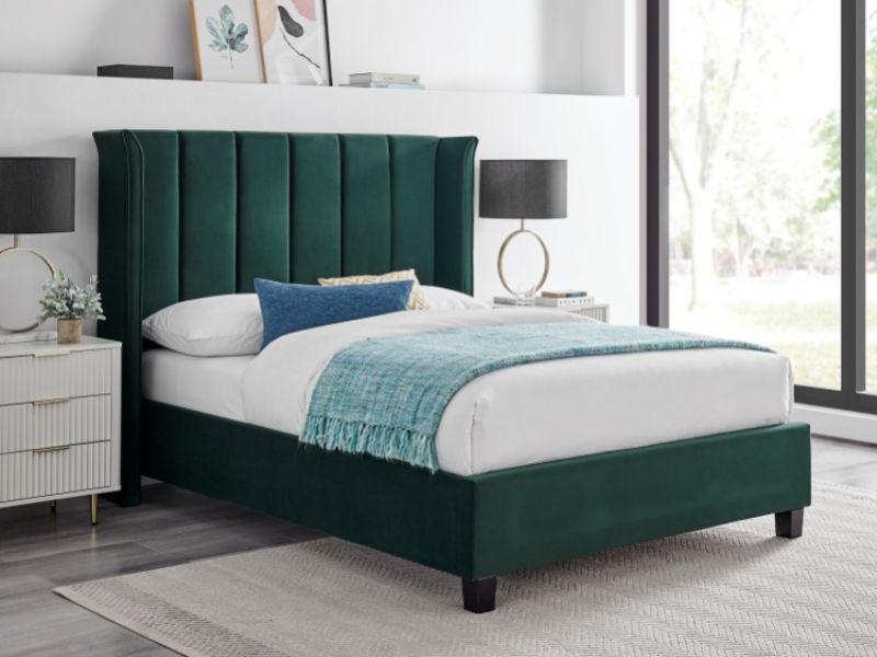 Limelight Polaris 5ft Kingsize Emerald Green Fabric Bed Frame