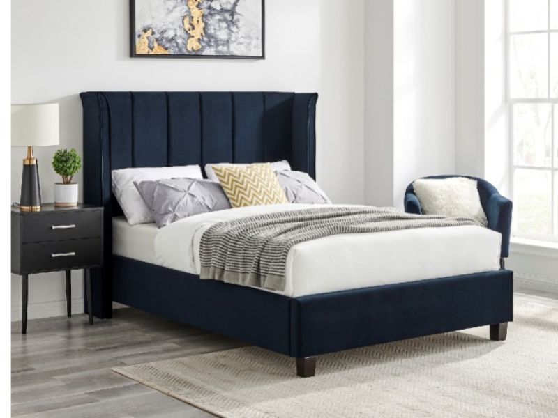 Limelight Polaris 5ft Kingsize Navy Blue Fabric Bed Frame