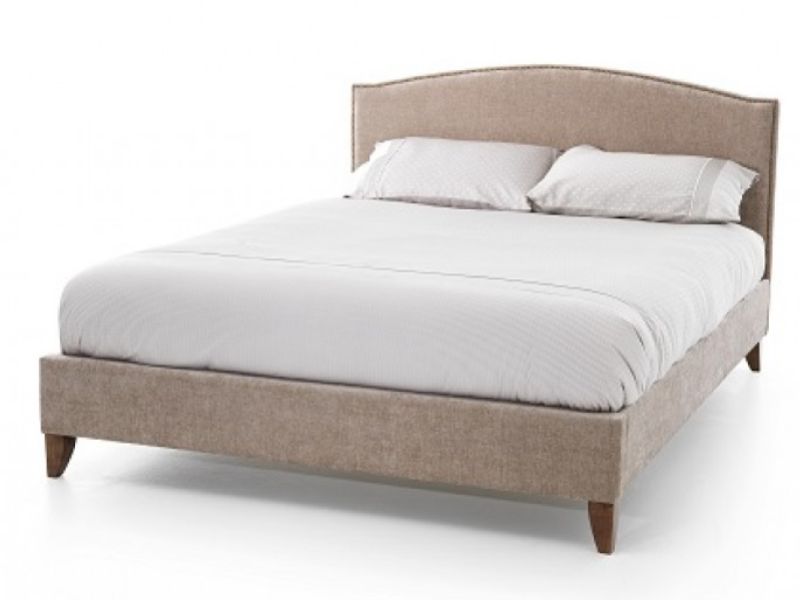 Serene Charlotte 6ft Super Kingsize Mink Fabric Bed Frame With Ebony Feet