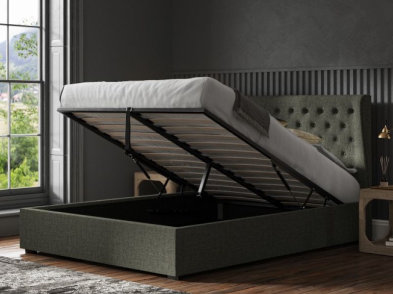 Emporia Hampstead 4ft6 Double Grey Fabric Ottoman Bed