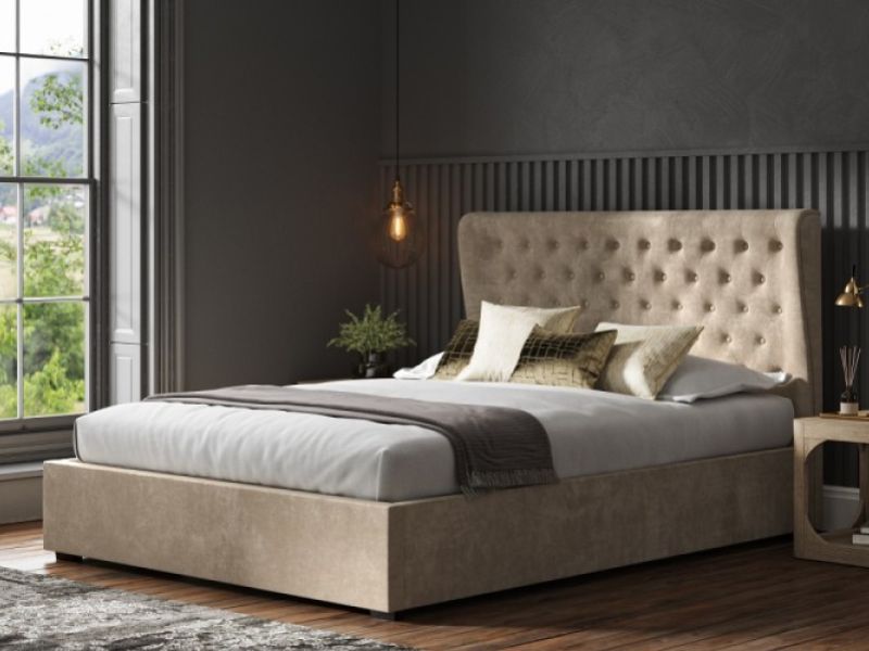 Emporia Hampstead 6ft Super Kingsize Stone Fabric Ottoman Bed