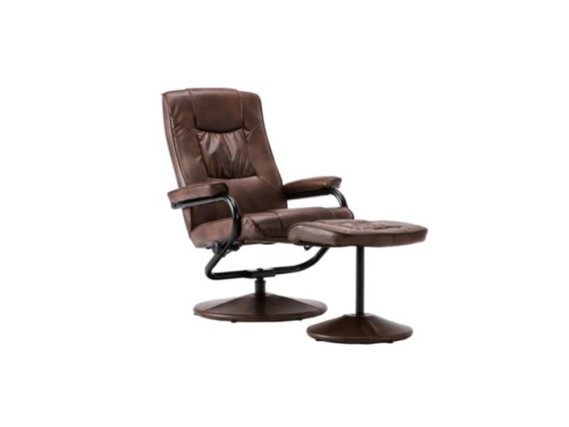 Birlea Memphis Tan Faux Leather Swivel Chair And Stool