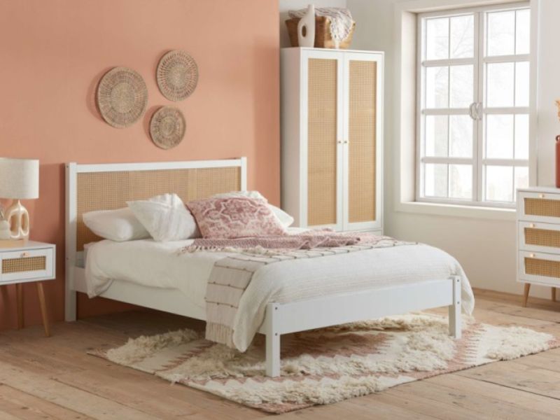 Birlea Croxley Rattan And White Finish 5ft Kingsize Bed Frame