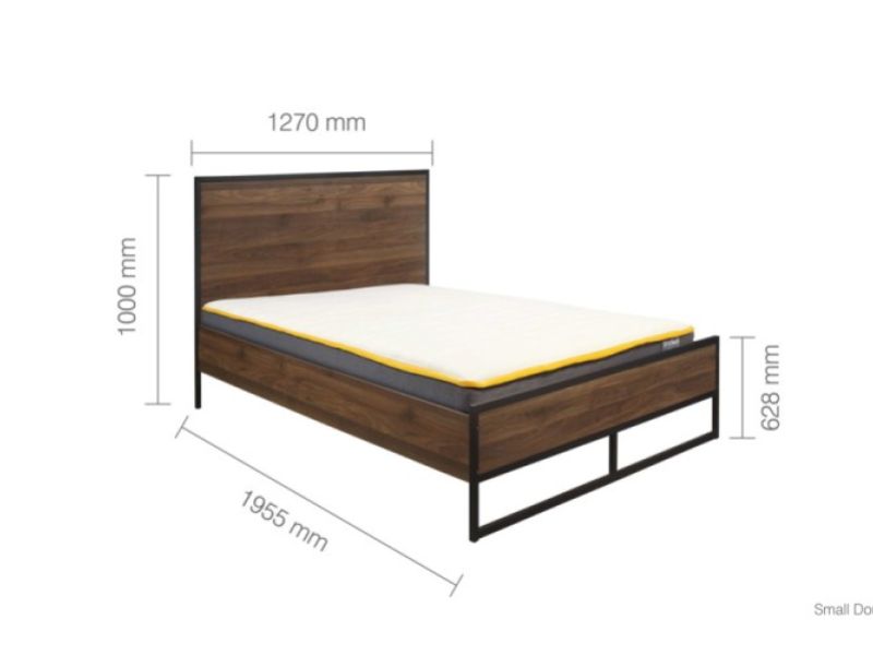 Birlea Houston 4ft Small Double Metal And Wooden Walnut Finish Bed Frame