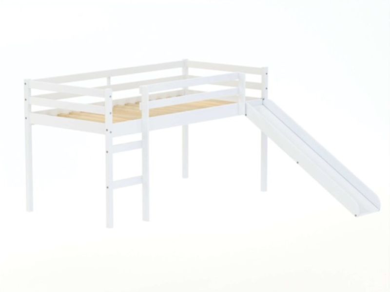 Birlea Frankie 3ft Single White Wooden Midsleeper Bed With Slide